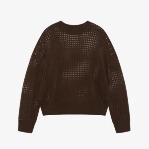 OPEN WEAVE KNIT SWEATSHIRT