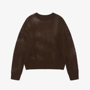 OPEN WEAVE KNIT SWEATSHIRT