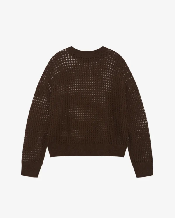 OPEN WEAVE KNIT SWEATSHIRT