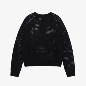 OPEN WEAVE KNIT SWEATSHIRTS